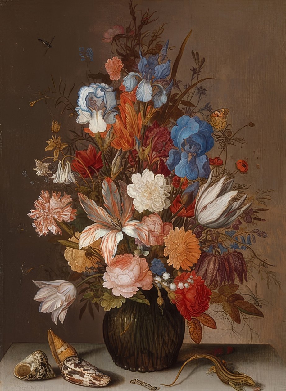 Ainda vida floral. Por volta de 1625-30 de Balthasar van der Ast
