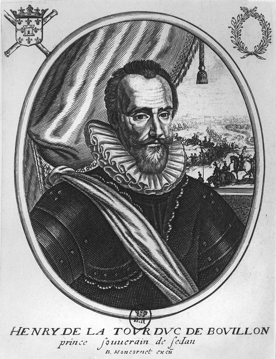 Henrique da Torre de Auvergne (1555-1623) (gravura) (foto bw) de Balthazar Moncornet