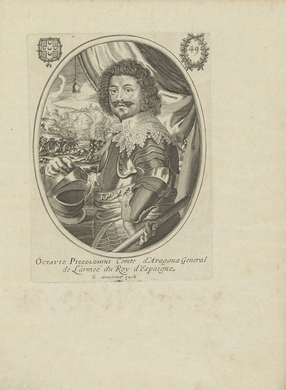 Retrato do príncipe Octavio Piccolomini 1599-1656, duque de Amalfi, c. 1650 de Balthazar Moncornet