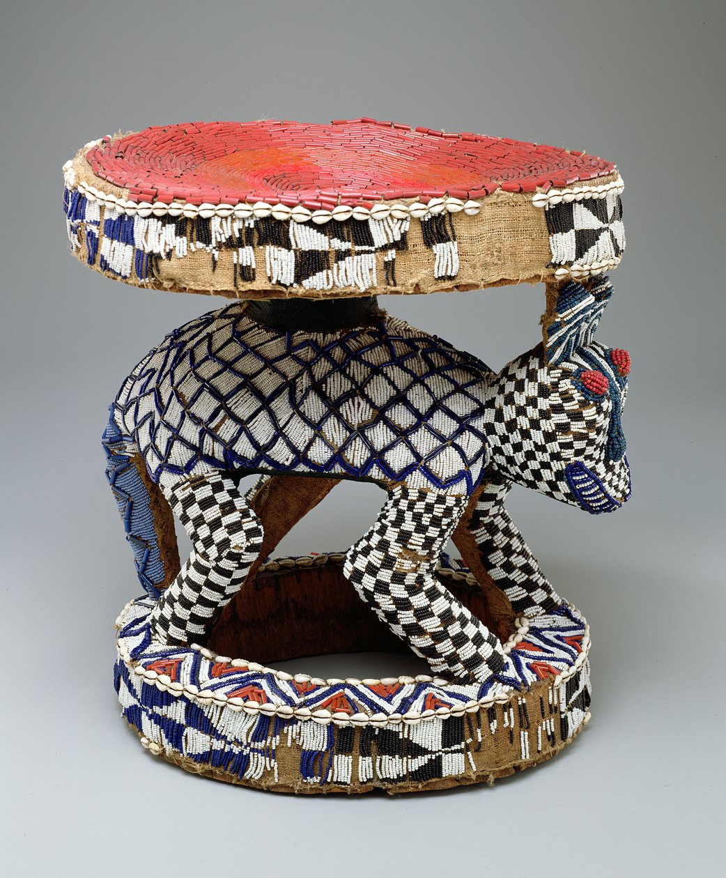 Trono, Africano (madeira e miçangas) de Bamileke Culture Bamileke Culture