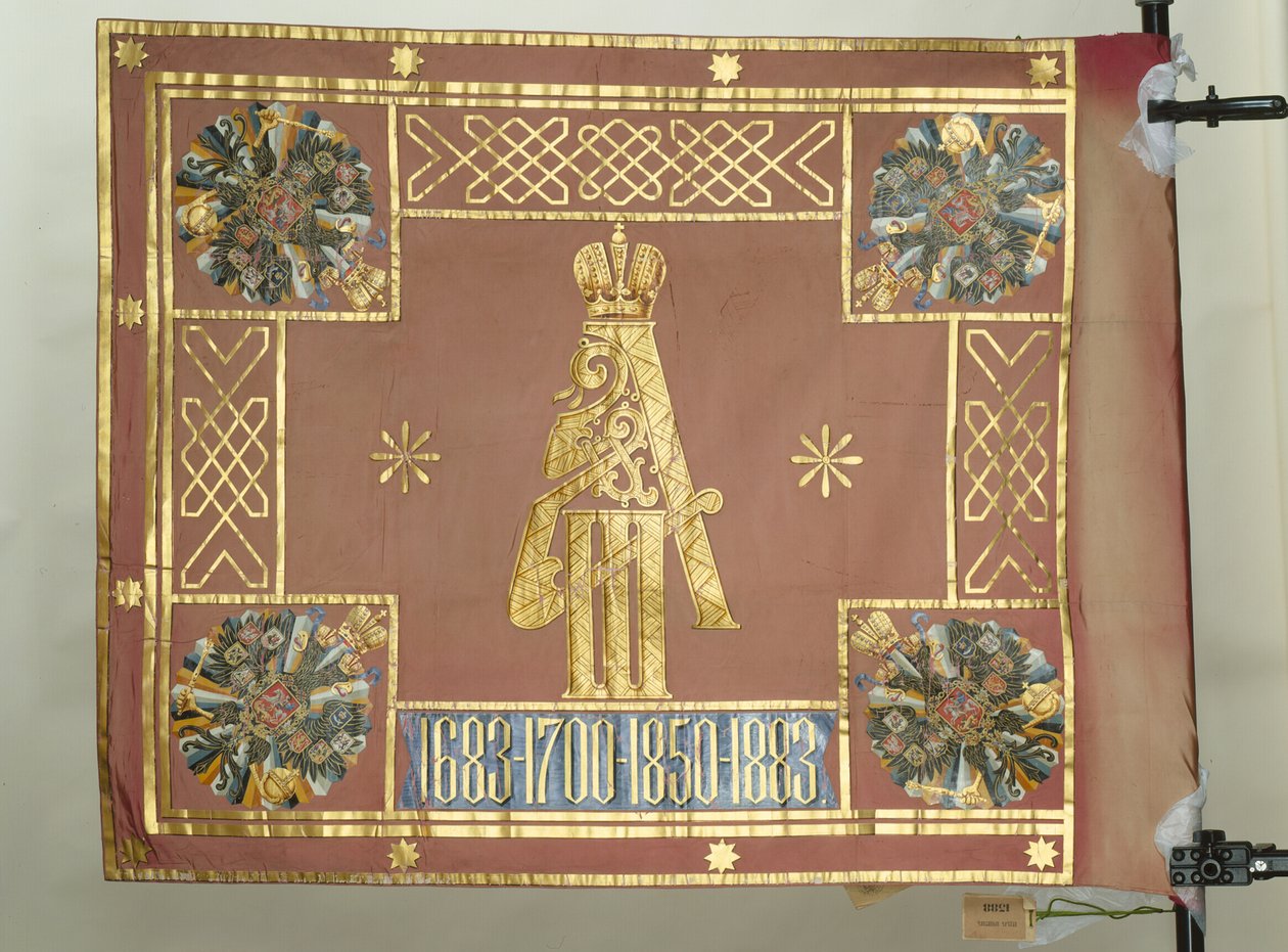 Bandeira do Regimento Preibrazhensky de Leib-Guard, 1883 de Banners and Standards Flags