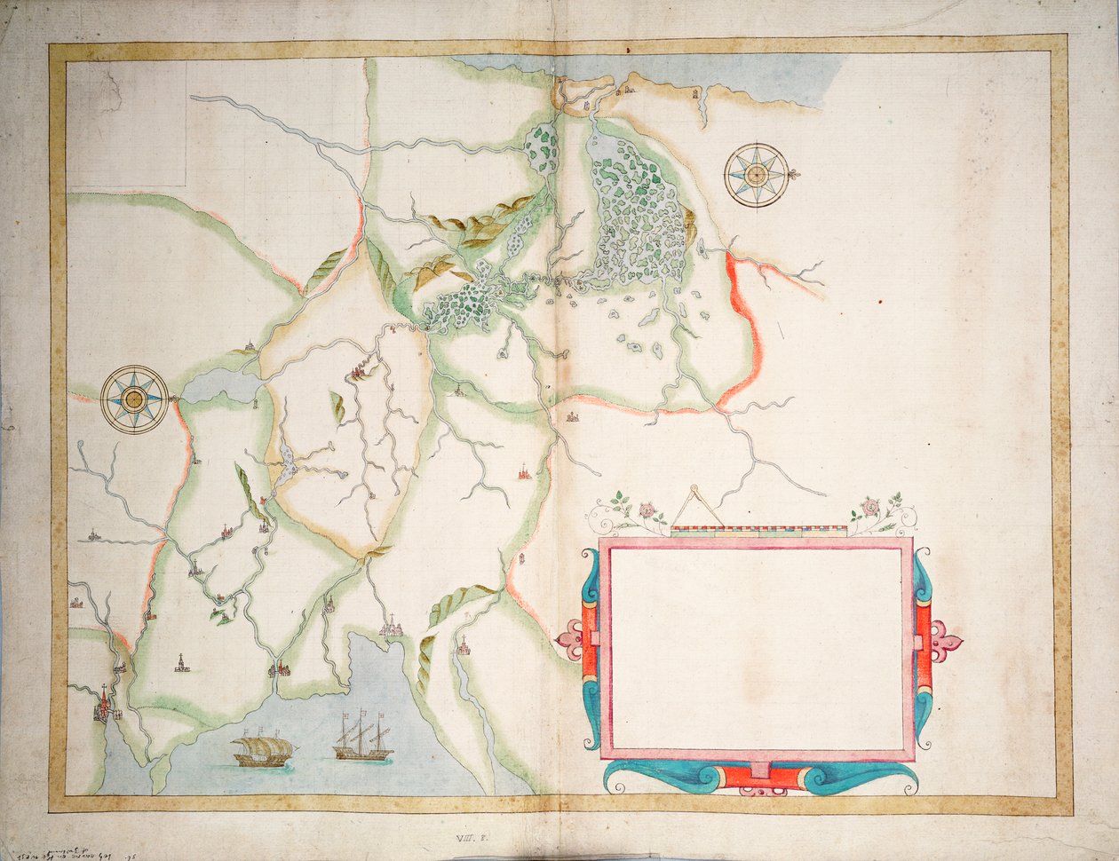 Irlanda Central, Dublin a Sligo, c.1600 (sobre linho) de Baptista Boazio
