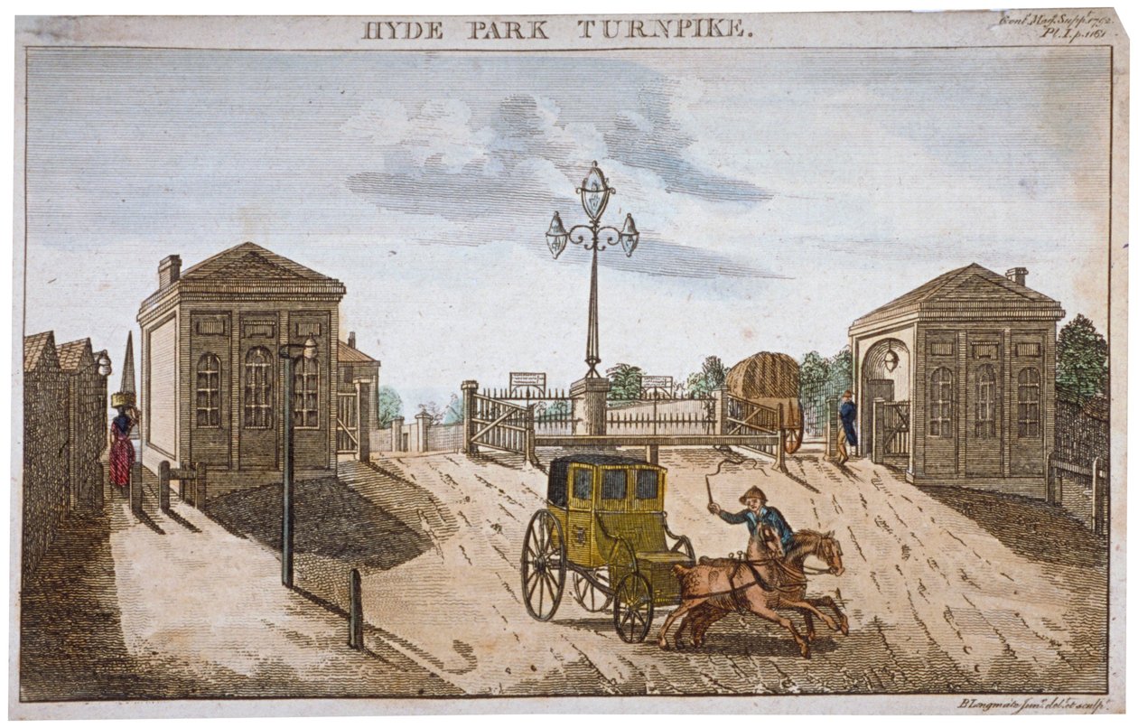 Vista do Hyde Park Corner Turnpike, Westminster, Londres, 1792. de Barak Longmate Jr