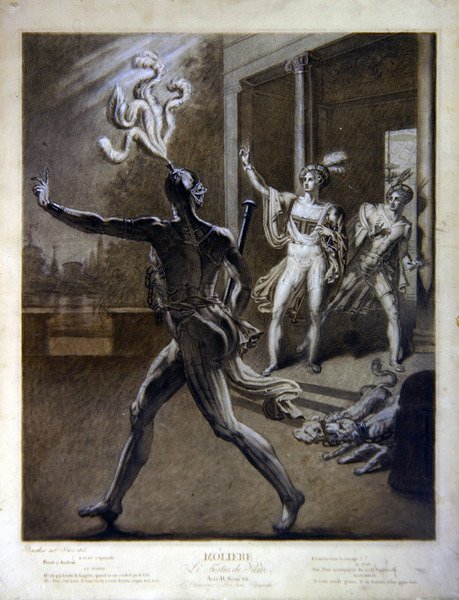 Don Juan e o Comendador, ilustração do Acto IV Cena 12 de 