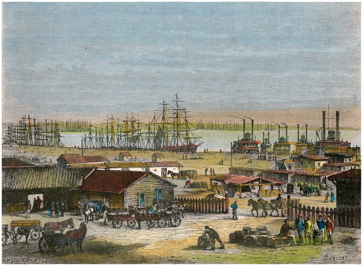 Rio Mississippi, Nova Orleans, Louisiana, EUA, c1880 de Barbant