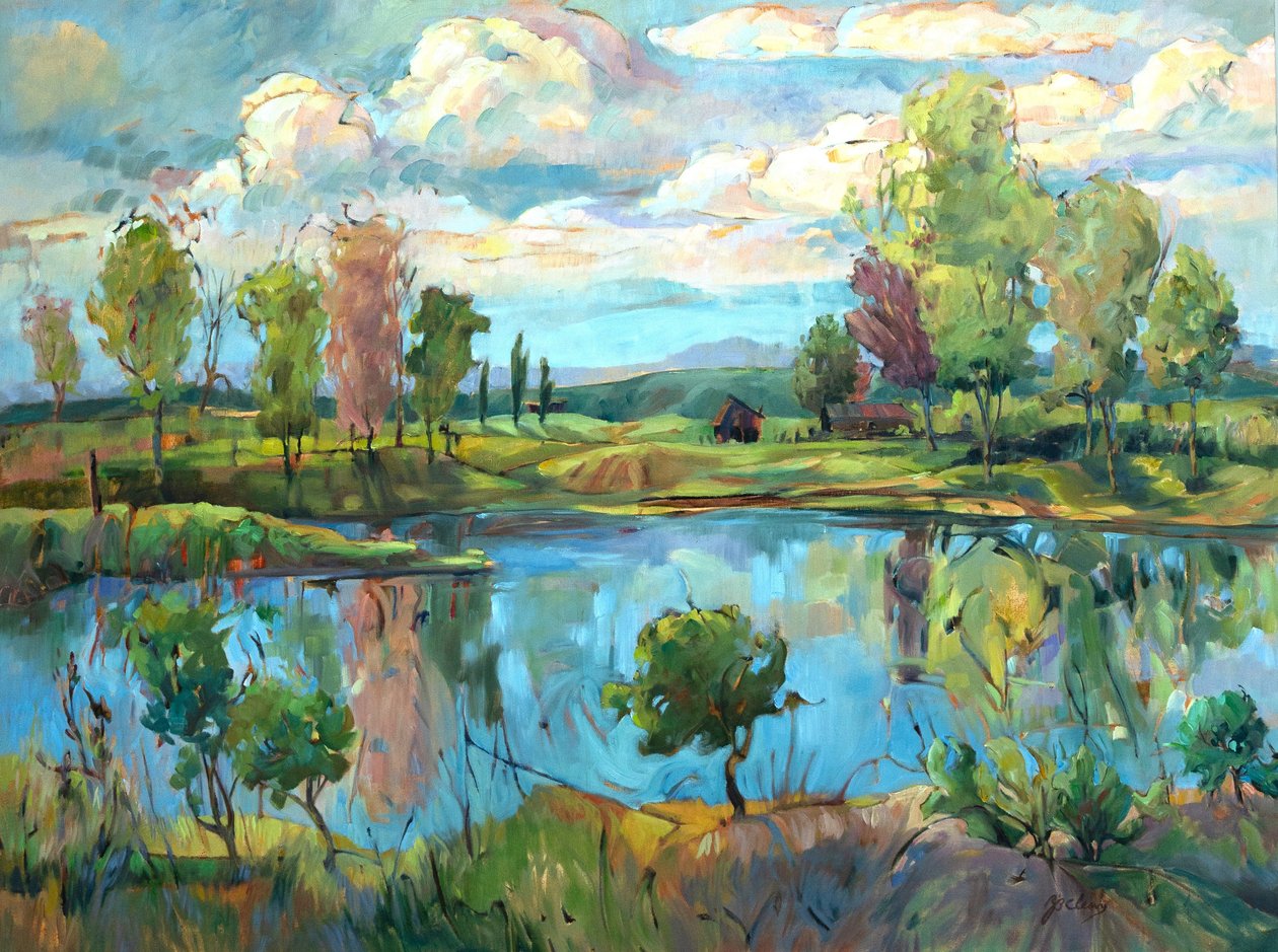 A Piscina, c.1990-2005 (óleo sobre tela) de Barbara Cleary