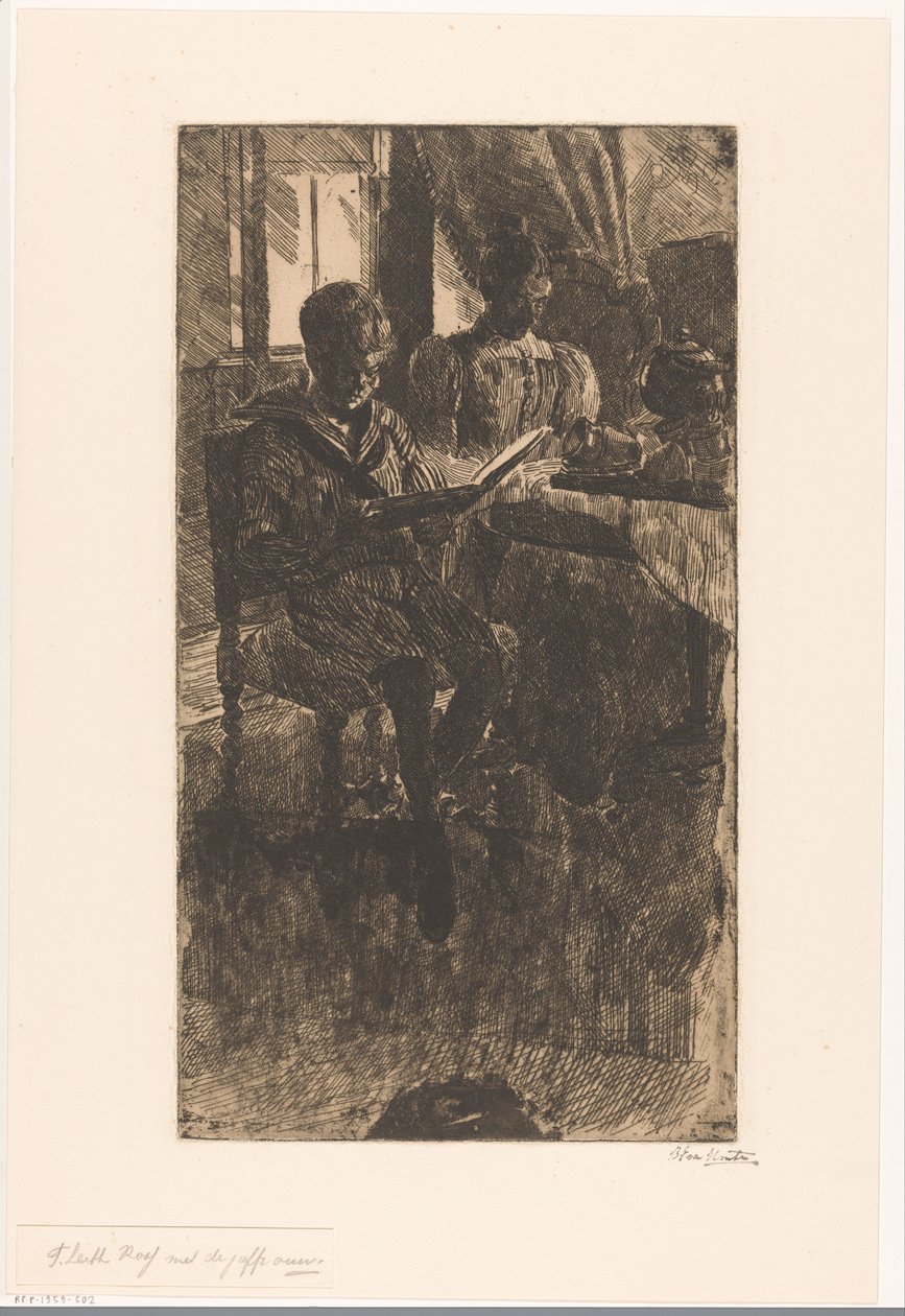 F. Leith Ross com a Miss (título original no objeto) de Barbara Elisabeth van Houten (signed by artist)
