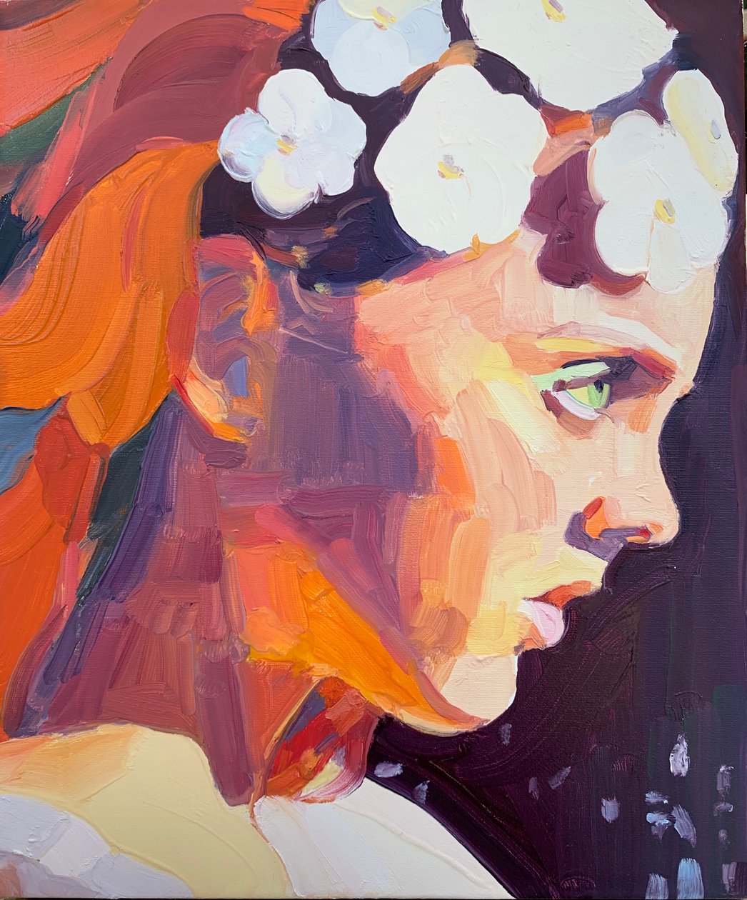 Fogo, 2018 (óleo sobre tela) de Barbara Hoogeweegen