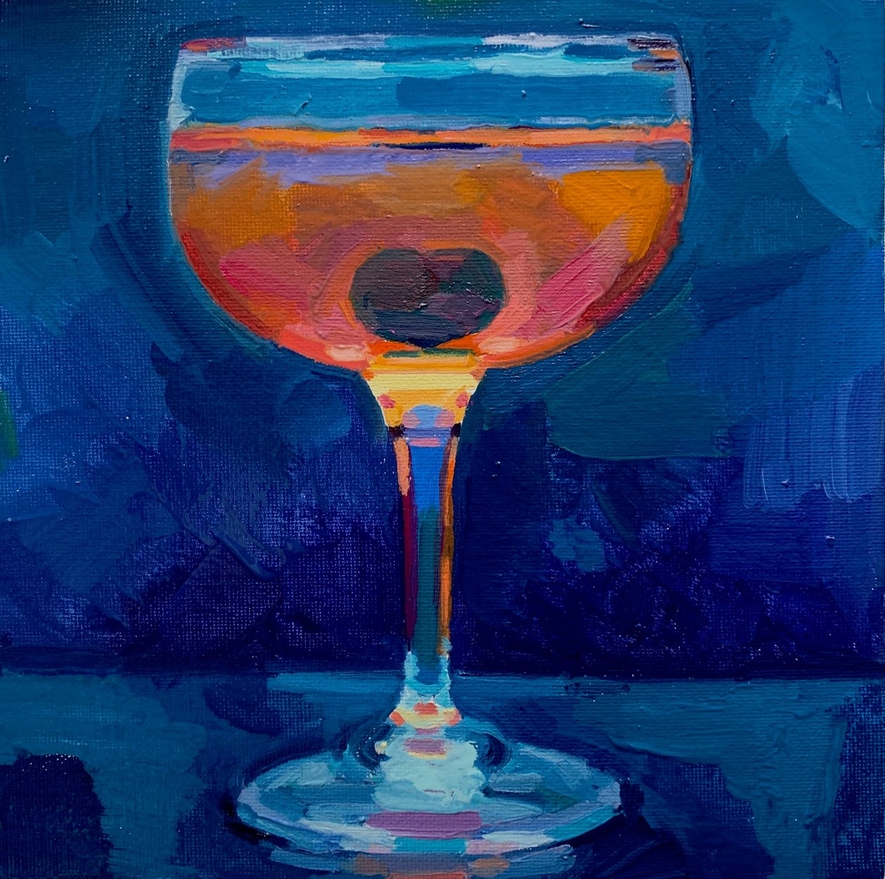 cocktail 6, 2019 (óleo a bordo) de Barbara Hoogeweegen