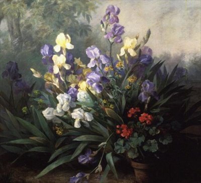 Paisagem floral com íris de Barbara Koch