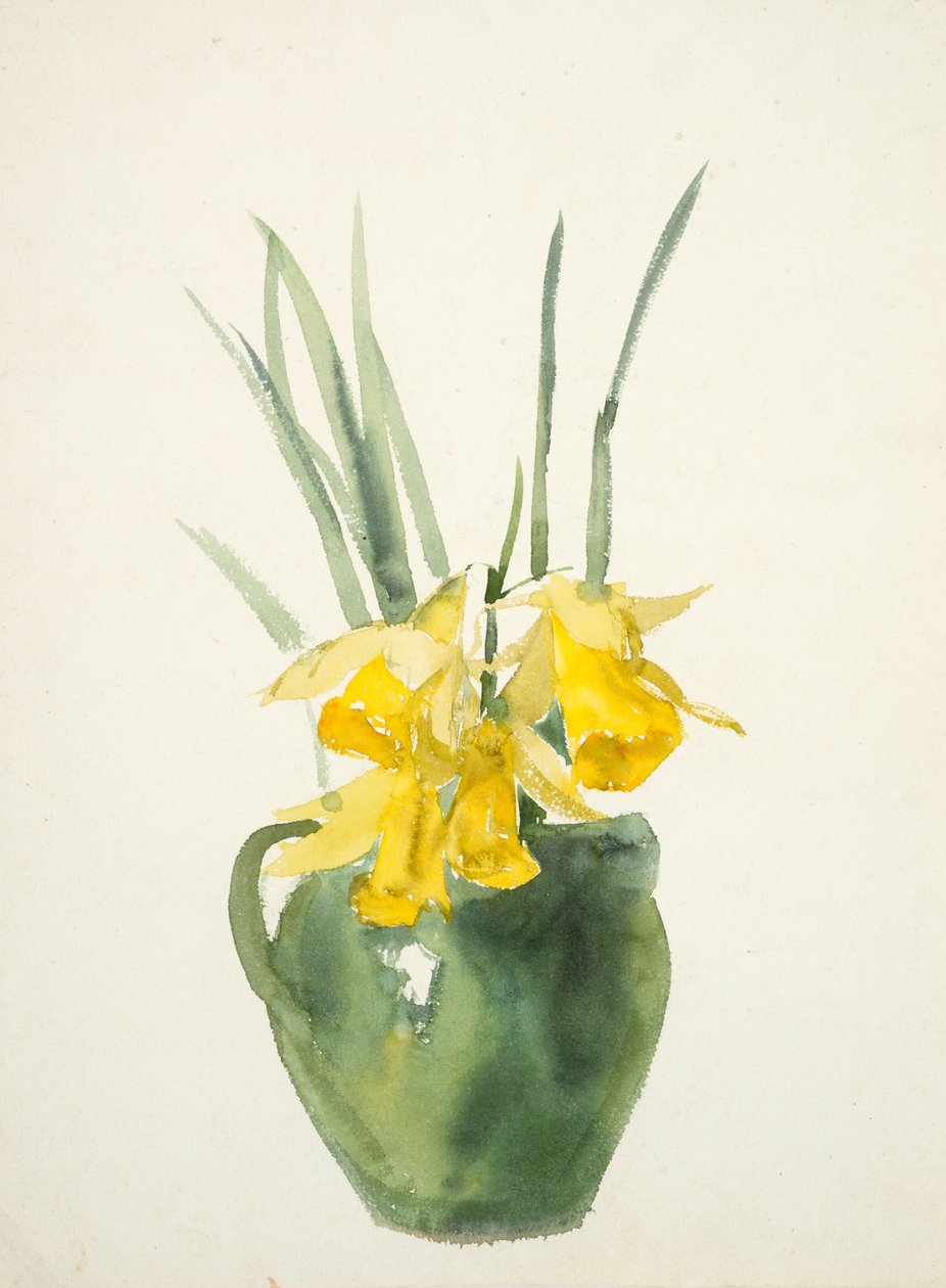 Bouquets de flores amarelas (aguarela sobre papel tecido) de Barbara Leigh Smith Bodichon