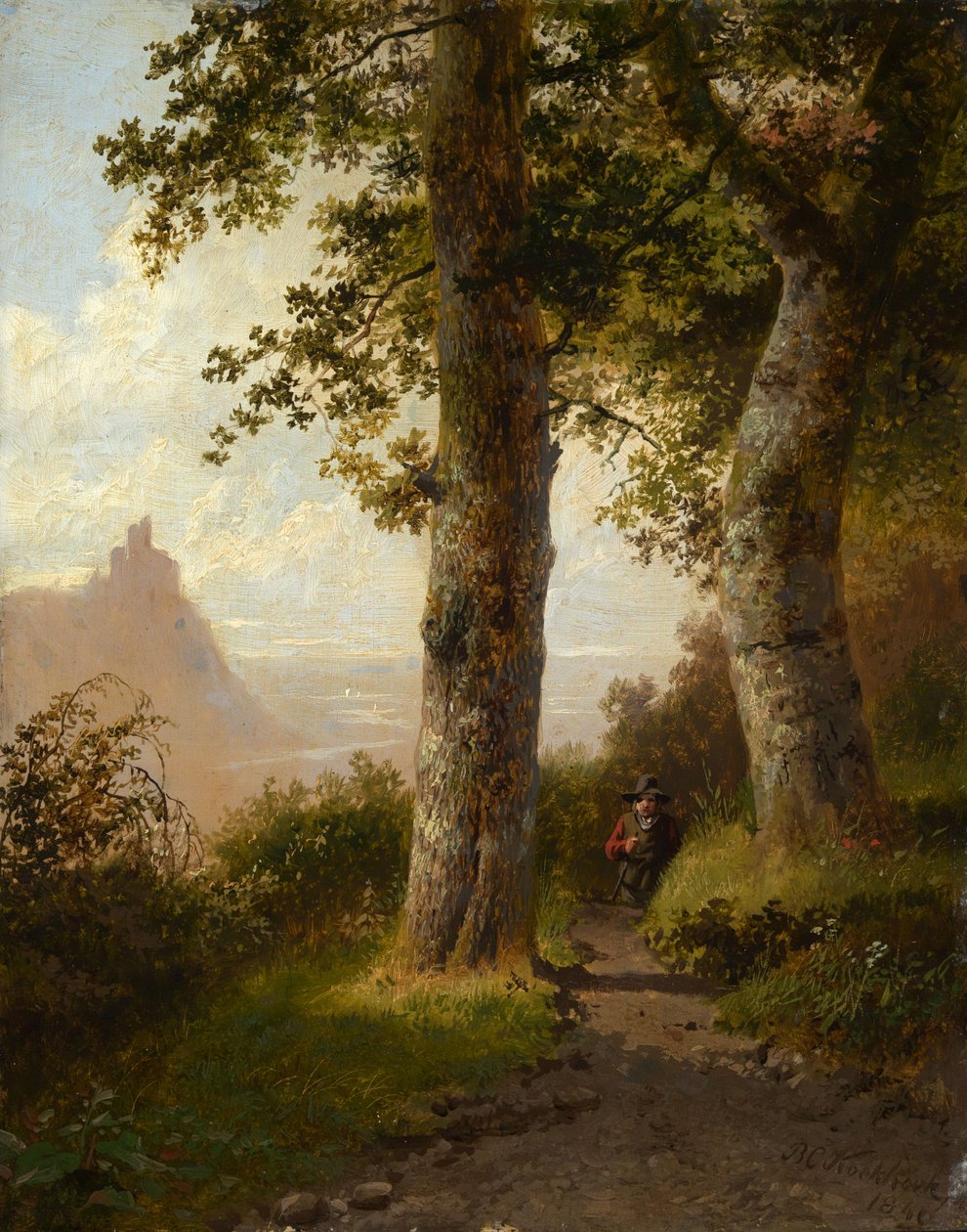 Floresta de montanha pela manhã de Barend Cornelis Koekkoek