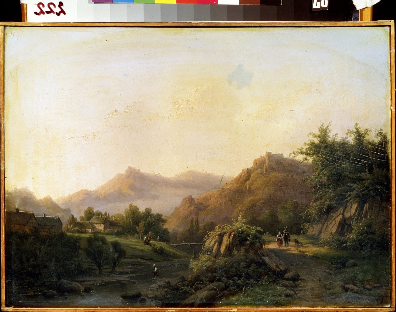 Paga com chemin (Paisagem com caminho). Peinture de Barend Cornelis Koekkoek (1803-1862). Huile sur toile. Art hollandais. M. Kroshitsky Art Museum, Sevastopol (Sebastopol), Ucrânia de Barend Cornelis Koekkoek