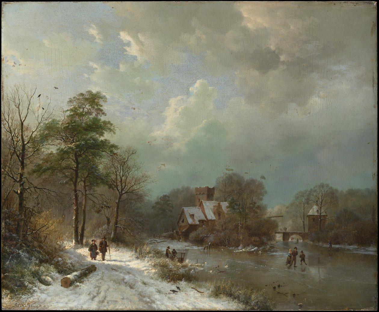 Paisagem de inverno, Holanda de Barend Cornelis Koekkoek