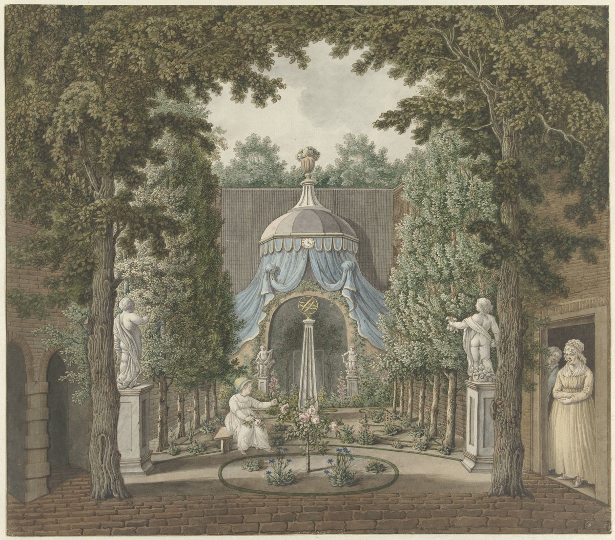 Cena de Teatro num Jardim da Cidade de Barend Hendrik Thier