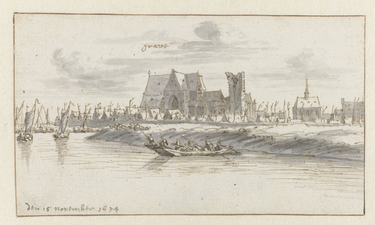 Vista de Grave, Brabante Norte de Barend Klotz (attributed to)
