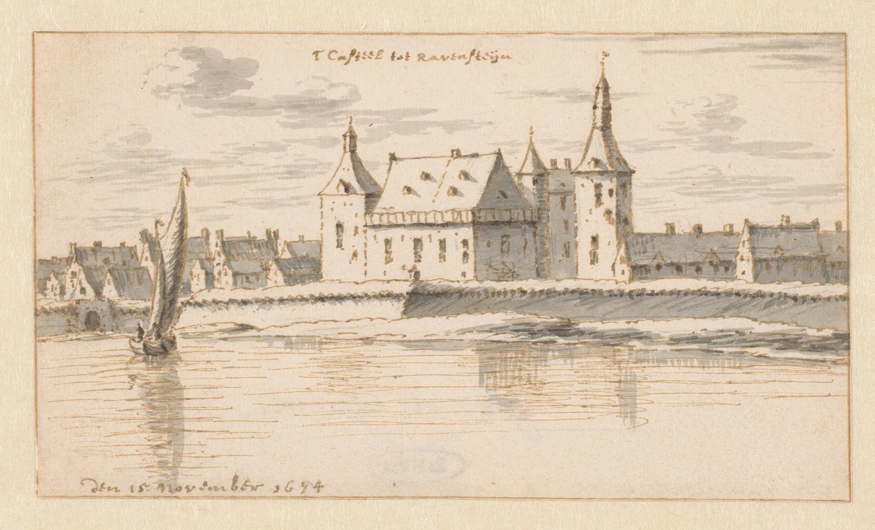 Vista do Castelo de Ravenstein, Brabante Norte de Barend Klotz (attributed to)
