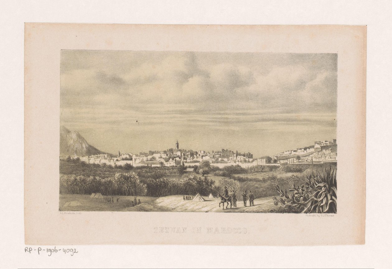Vista de Tetouan em Marrocos Tetouan em Marrocos (título no objeto) de Barend Leonardus Hendriks