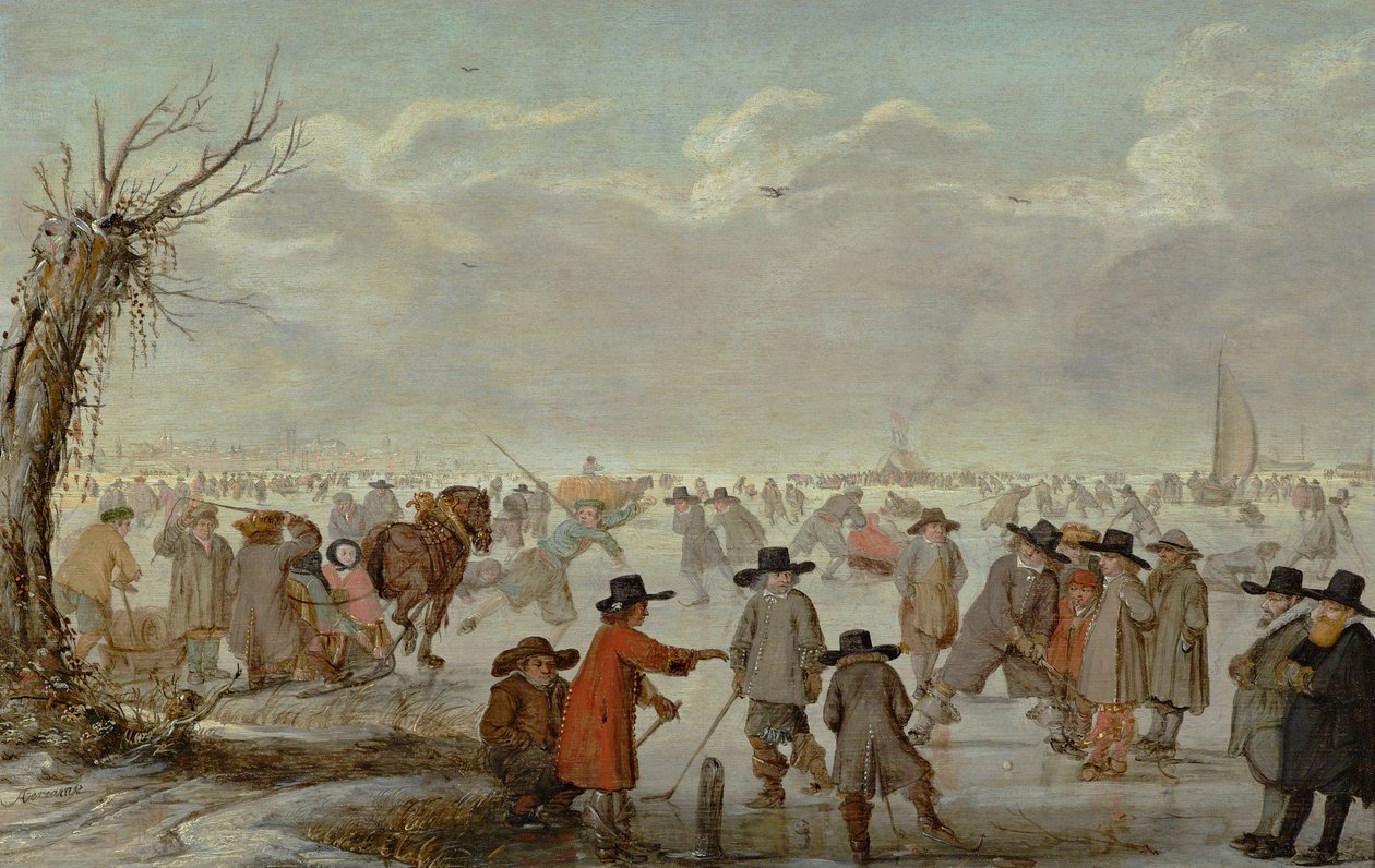 Jogos no gelo 1654 (óleo sobre painel) de Barent Avercamp