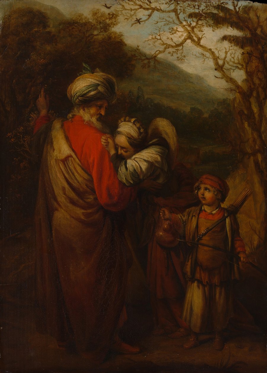 Abraão que dispensa Agar e Ismael, 1658. de Barent Fabritius
