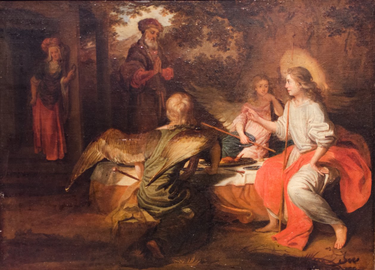 Os três anjos na casa de Abraão. de Barent Fabritius