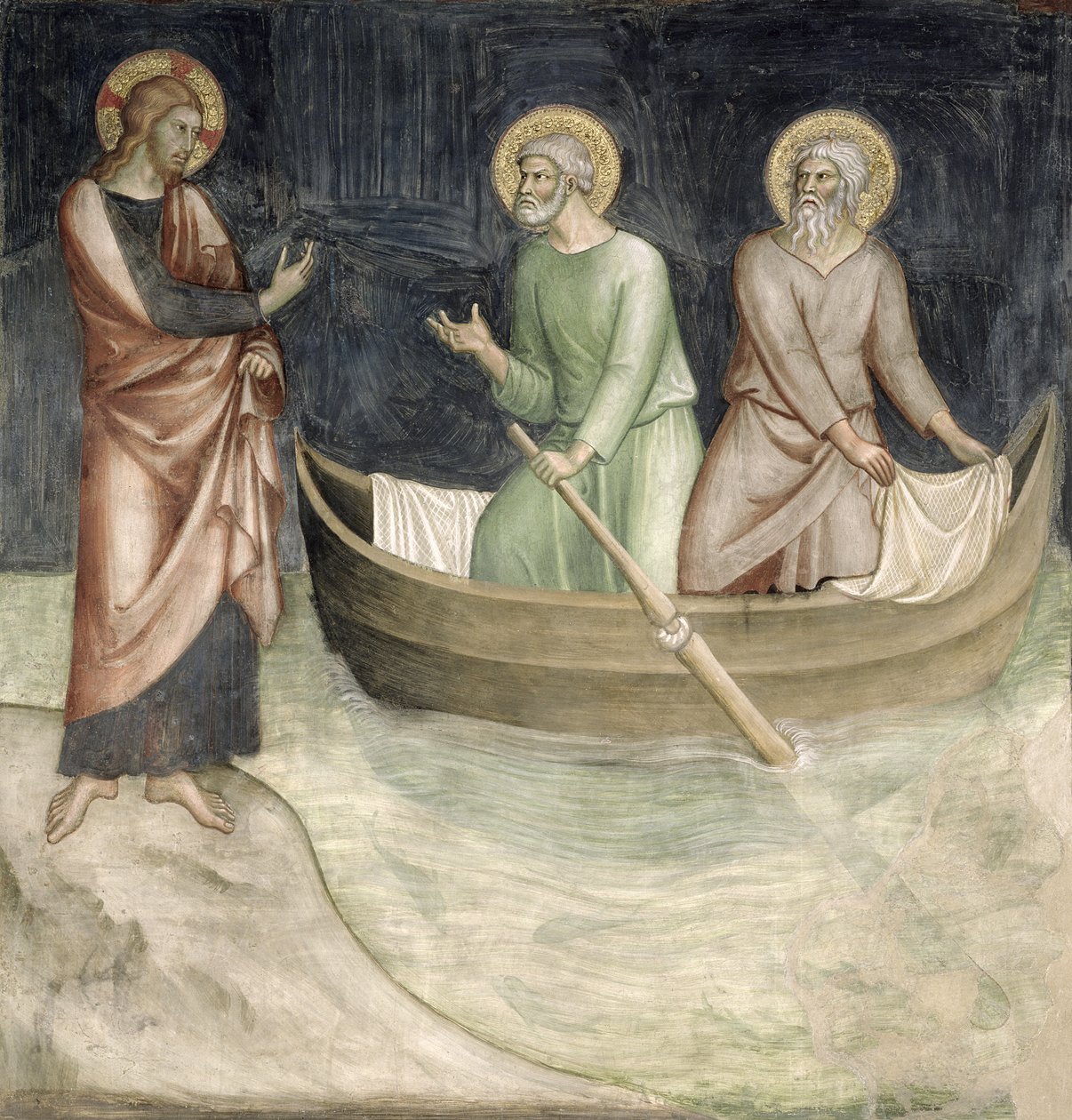 O Chamado de São Pedro, de uma série de cenas do Novo Testamento de Barna da Siena