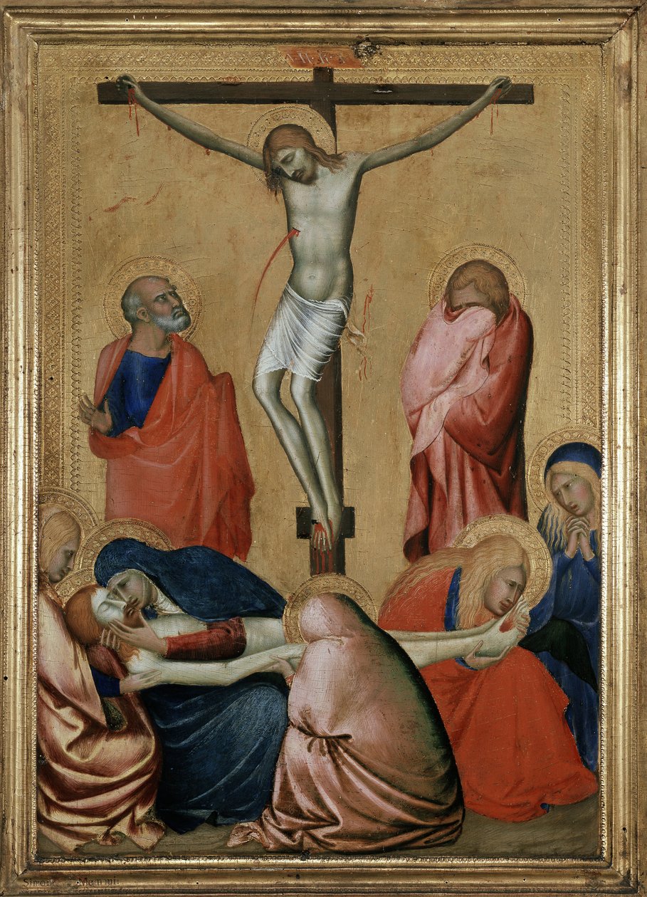 A crucificação e a lamentação de Barna da Siena