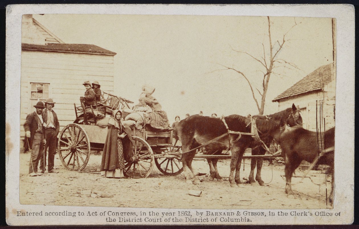 Partida do antigo Homestead, Centerville, Virgínia, 1862, da Bradys Album Gallery, nº 306 (foto bw) de Barnard and Gibson