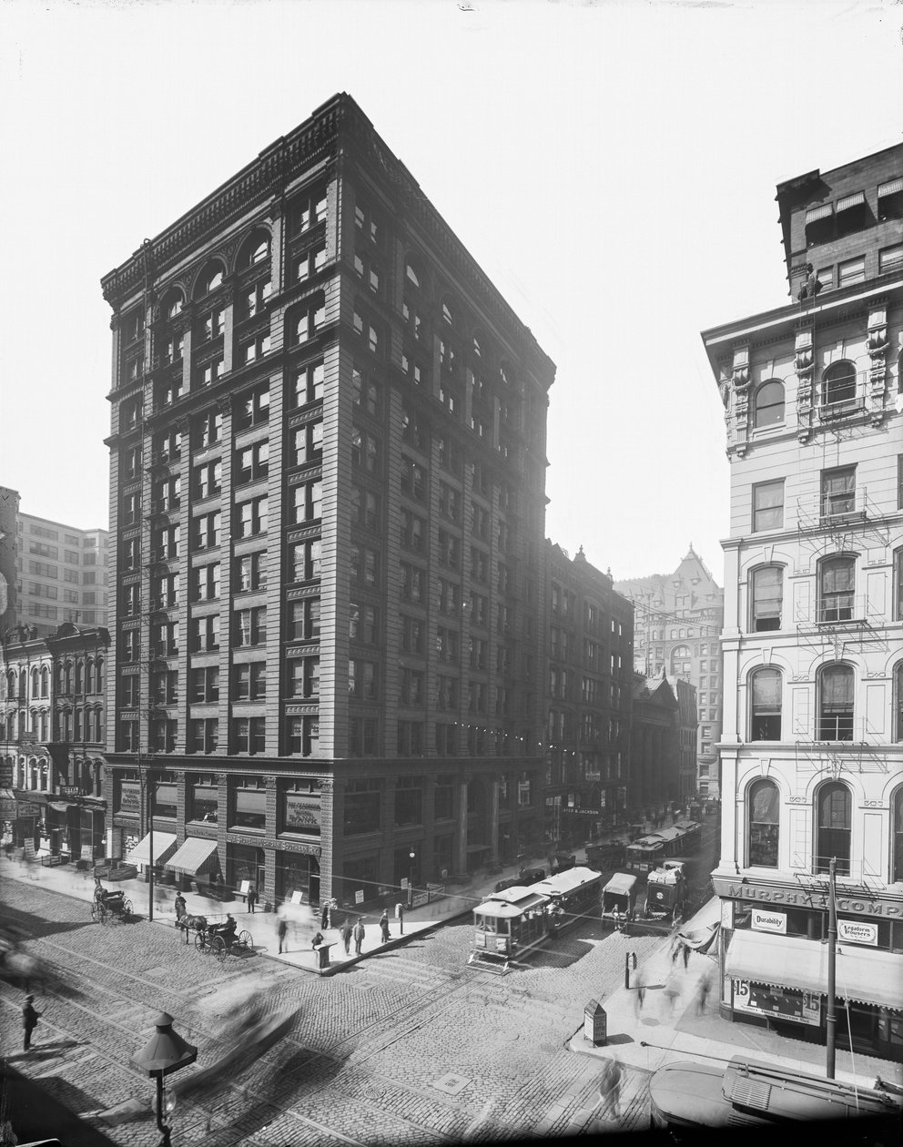 105 West Monroe Street, Chicago, Illinois, EUA, c.1895 (foto a p/b) de Barnes and Crosby
