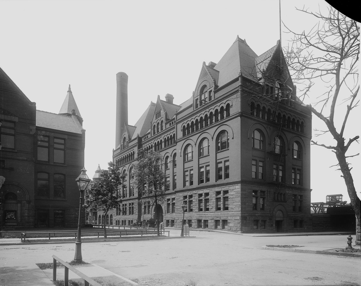 Armour Institute, Chicago, Illinois, EUA, c.1892 (foto a p/b) de Barnes and Crosby