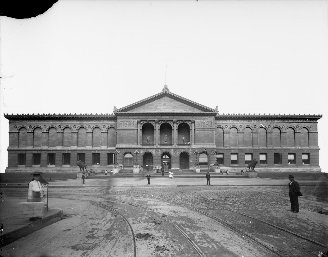 Art Institute of Chicago, Chicago, Illinois, EUA, c.1892 (foto a p/b) de Barnes and Crosby