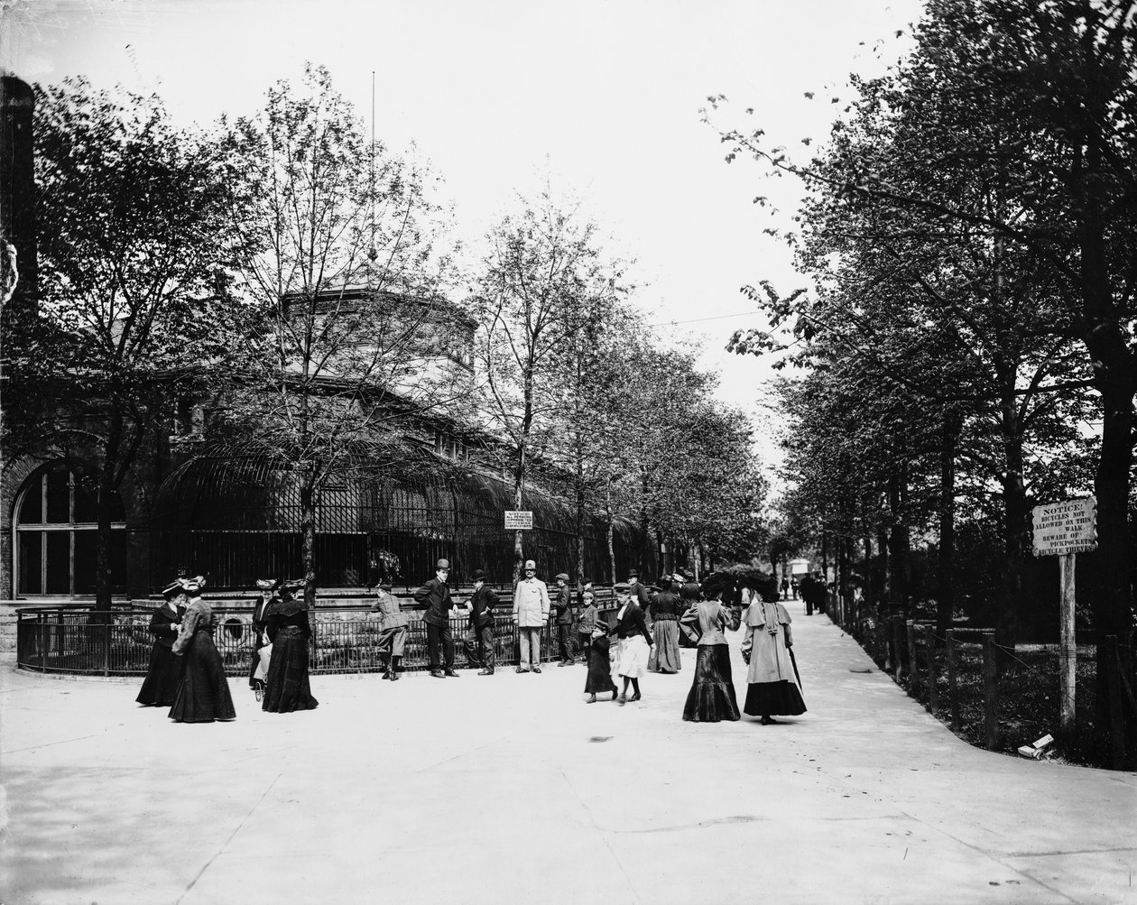 Lincoln Park Zoo., Chicago, Illinois, EUA, c.1900 (foto a p/b) de Barnes and Crosby