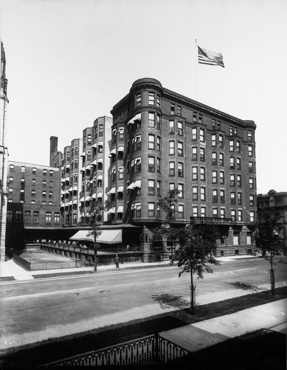 Metropole Hotel (mais tarde Lexington Hotel), Chicago, Illinois, EUA, c.1900 (foto a p/b) de Barnes and Crosby