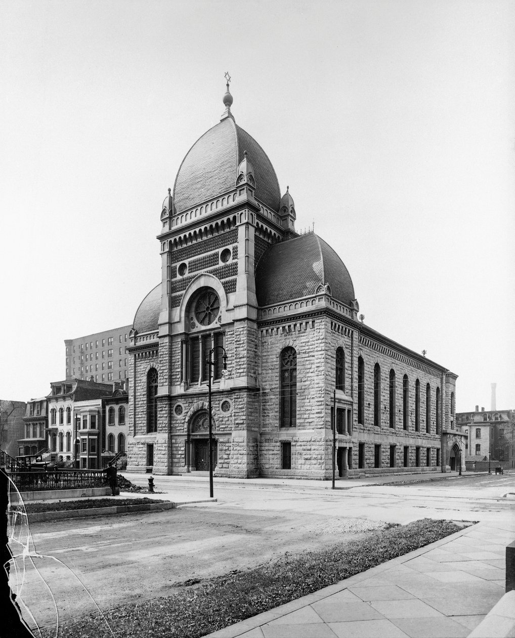 Congregação do Sinai, Chicago, Illinois, EUA, c.1900 (foto a p/b) de Barnes and Crosby