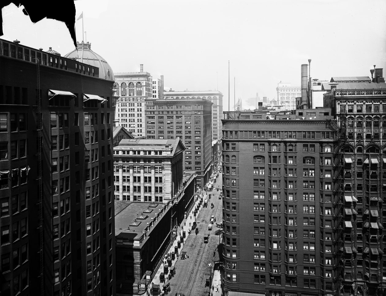 South Dearborn Street, Chicago, Illinois, EUA, c.1905 (foto a p/b) de Barnes and Crosby