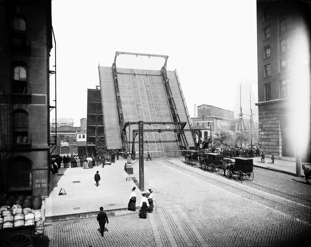 State Street Bridge, Chicago, Illinois, EUA, c.1905 (foto a p/b) de Barnes and Crosby