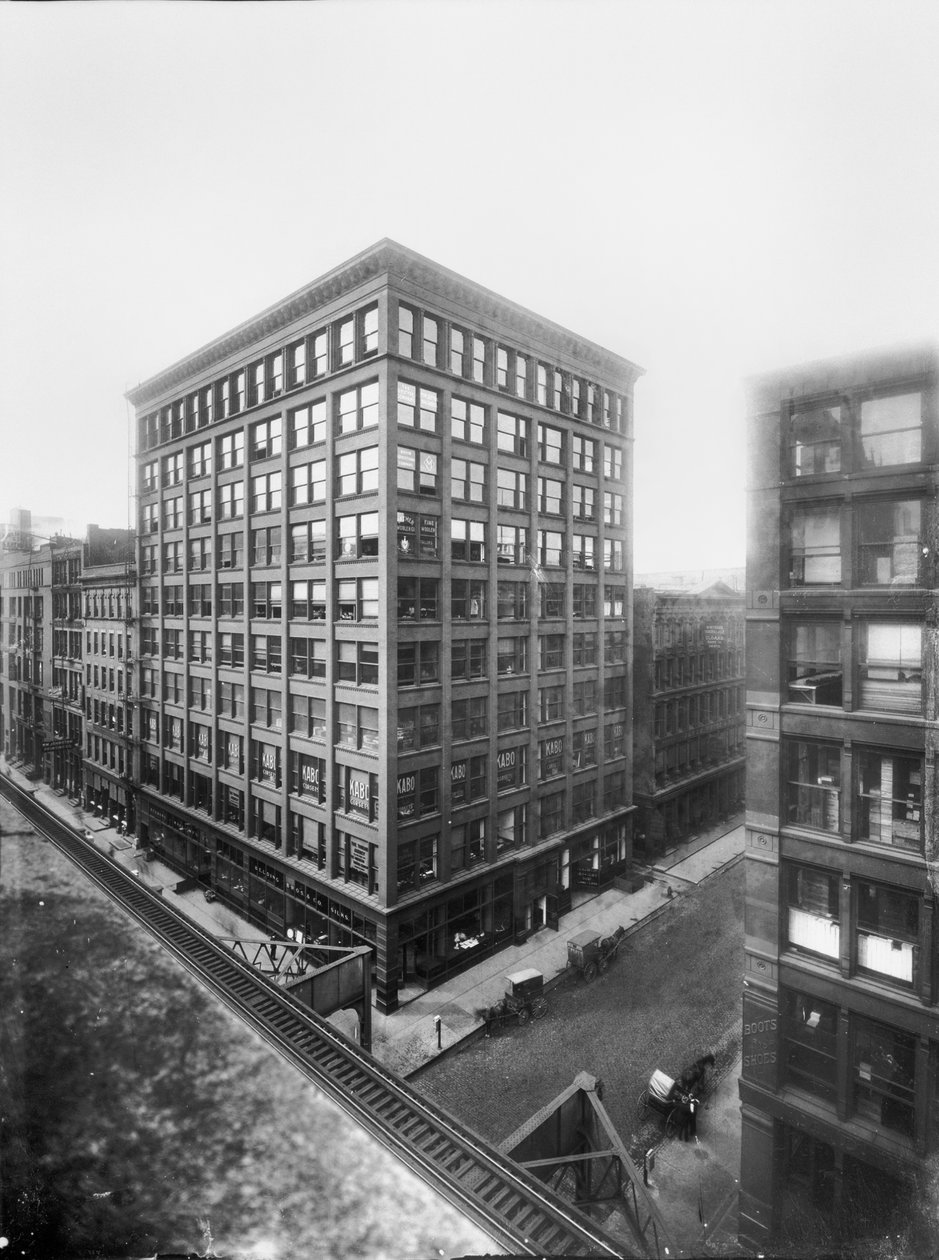 Edifício Williams, Chicago, Illinois, EUA, c.1905 (foto a p/b) de Barnes and Crosby