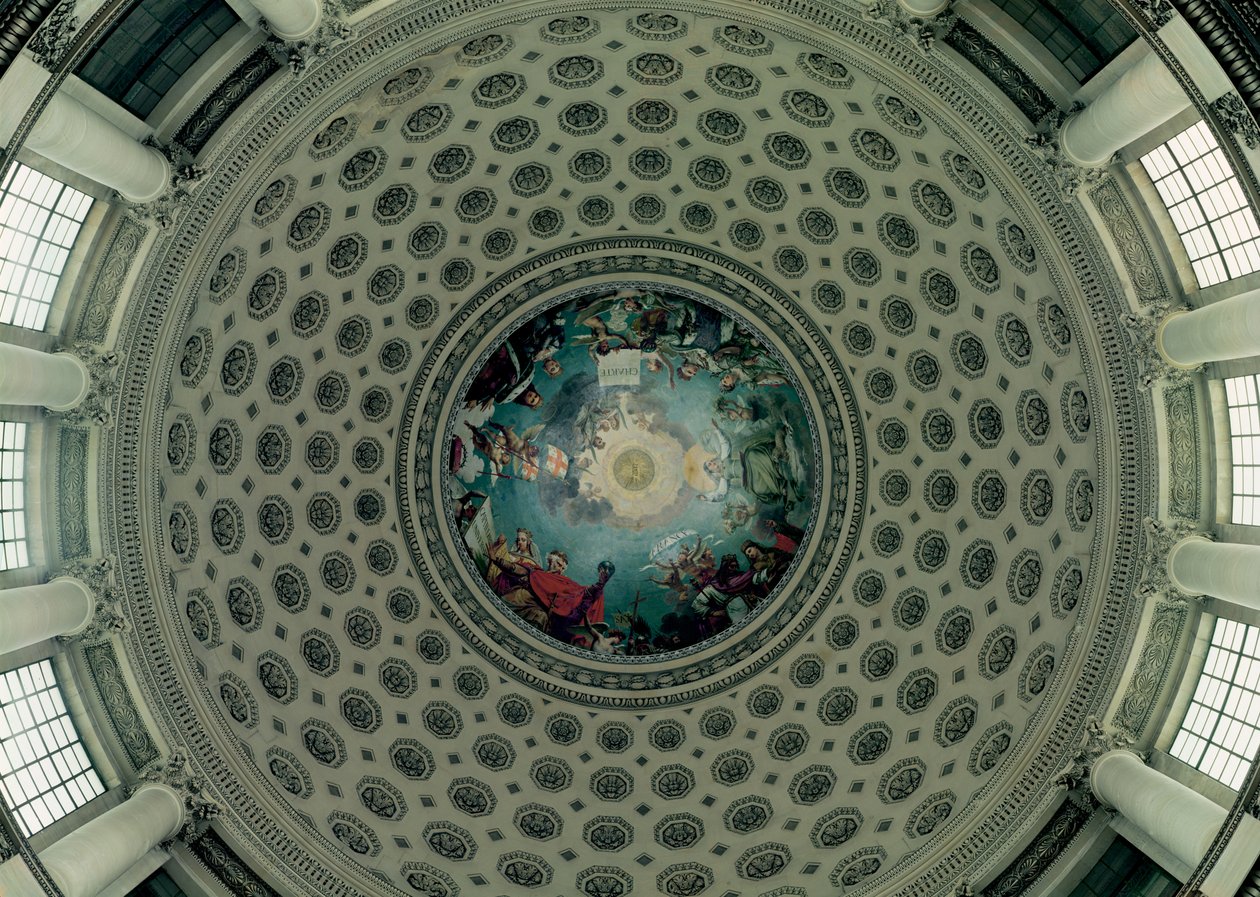 A apoteose de St. Genevieve, detalhe da cúpula, c.1812 (mural) de Antoine Jean Gros