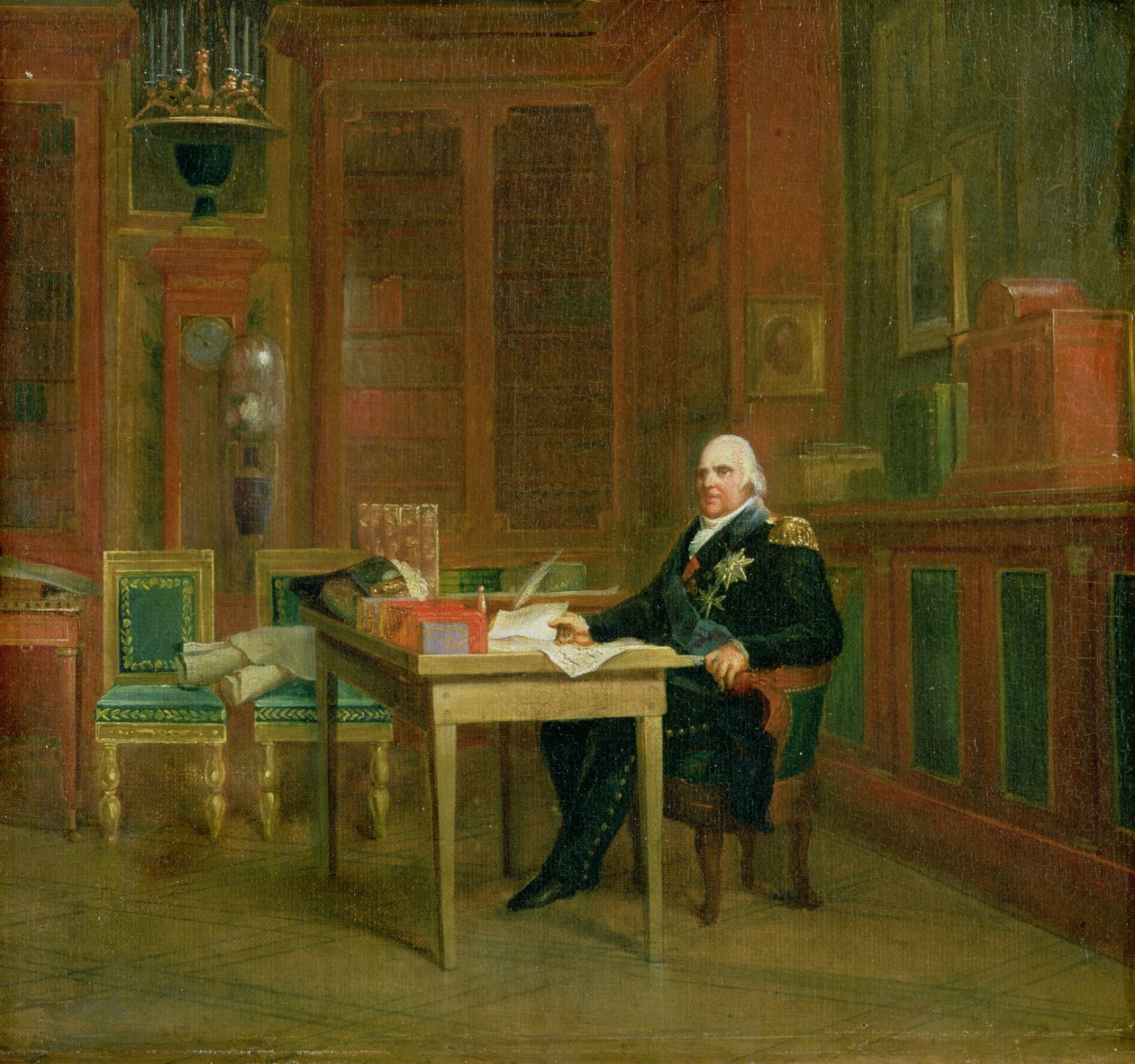 Luís XVIII (1755-1824) em seu estudo nas Tulherias de Baron François Pascal Simon Gérard