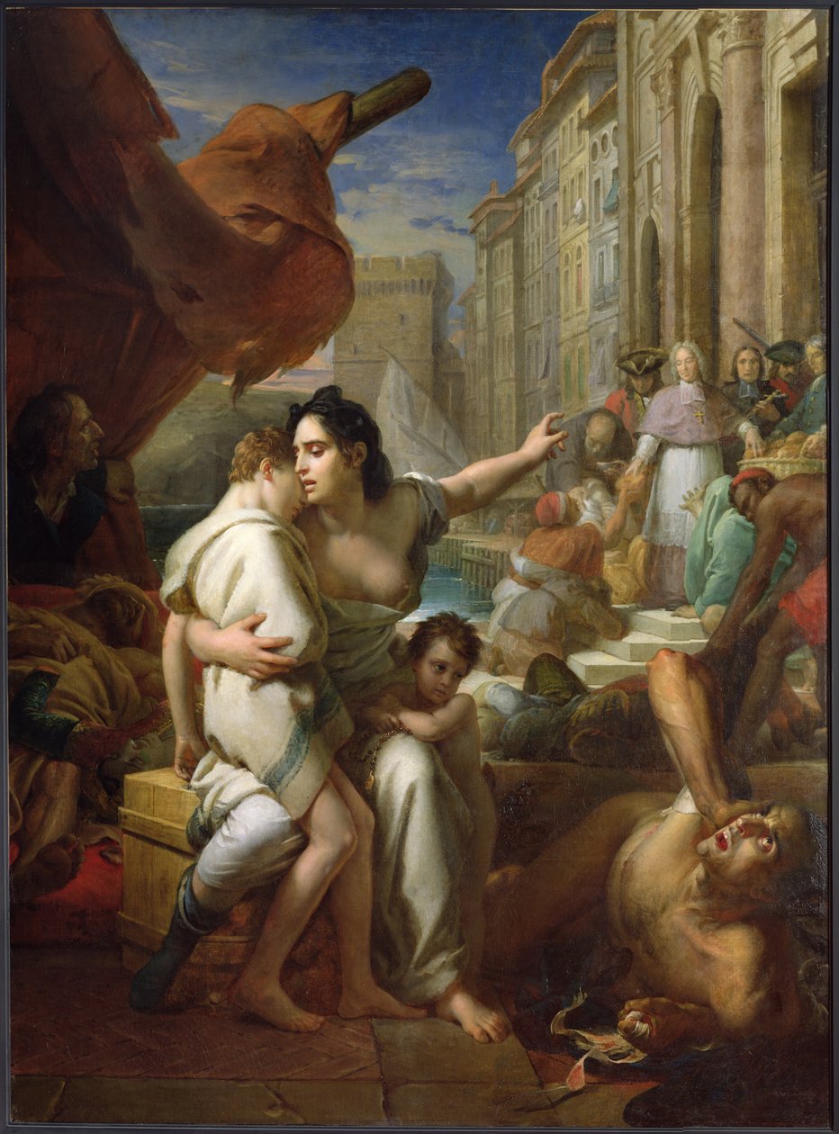 Monsenhor de Belsunce (1670-1755) durante a Praga de Marselha em 1720, c.1825 de Baron François Pascal Simon Gérard