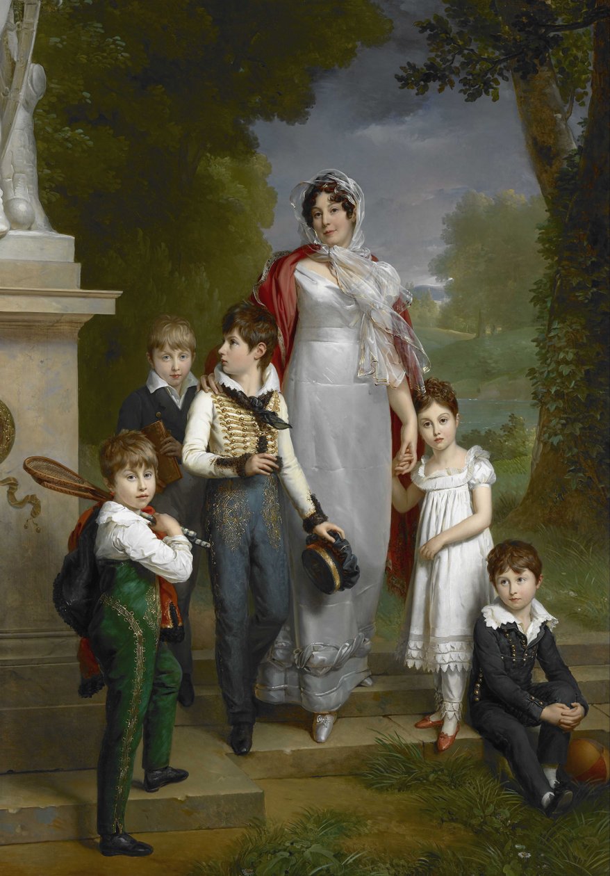 Retrato de Louise-Antoinette-Scholastique Guéhéneuc, Madame la Maréchale Lannes, Duquesa de Montebello, com seus Filhos de Baron François Pascal Simon Gérard
