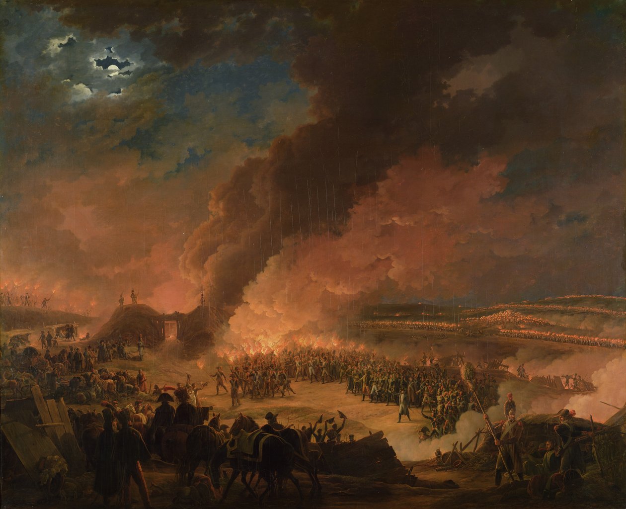 Napoleão (1769-1821) Visitando os Bivaque na Véspera da Batalha de Austerlitz, 1º de dezembro de 1805 de Baron Louis Albert Bacler d