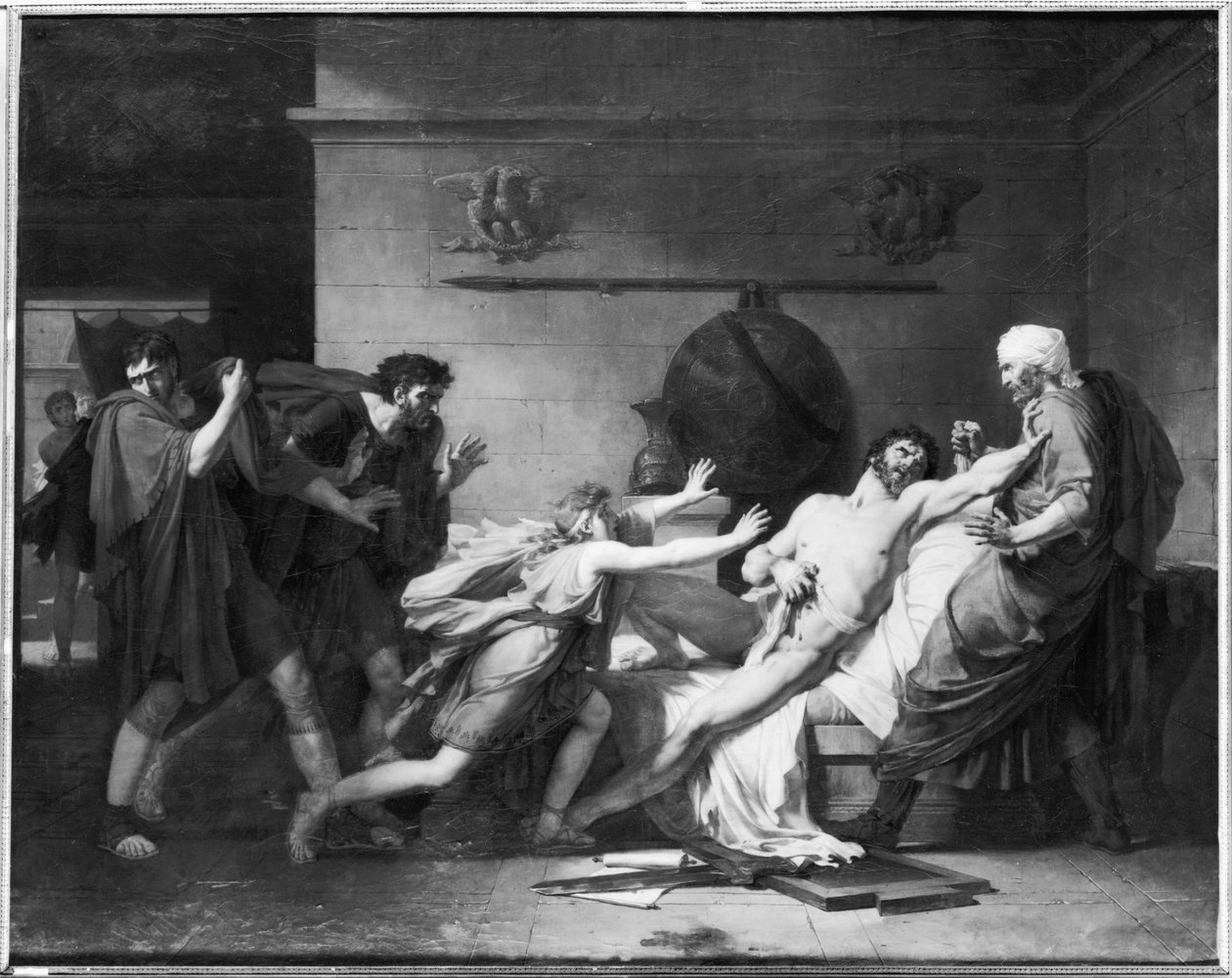 A morte de Catão de Utica (95-46 aC) 1797 de Baron Pierre Narcisse Guerin