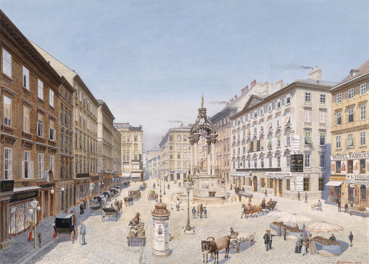 O Hohe Markt em Viena de Baron Raimund von Stillfried