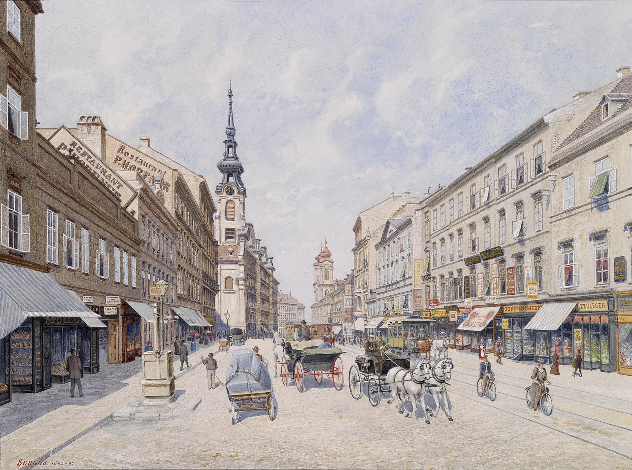 O interior da Mariahilferstraße de Baron Raimund von Stillfried