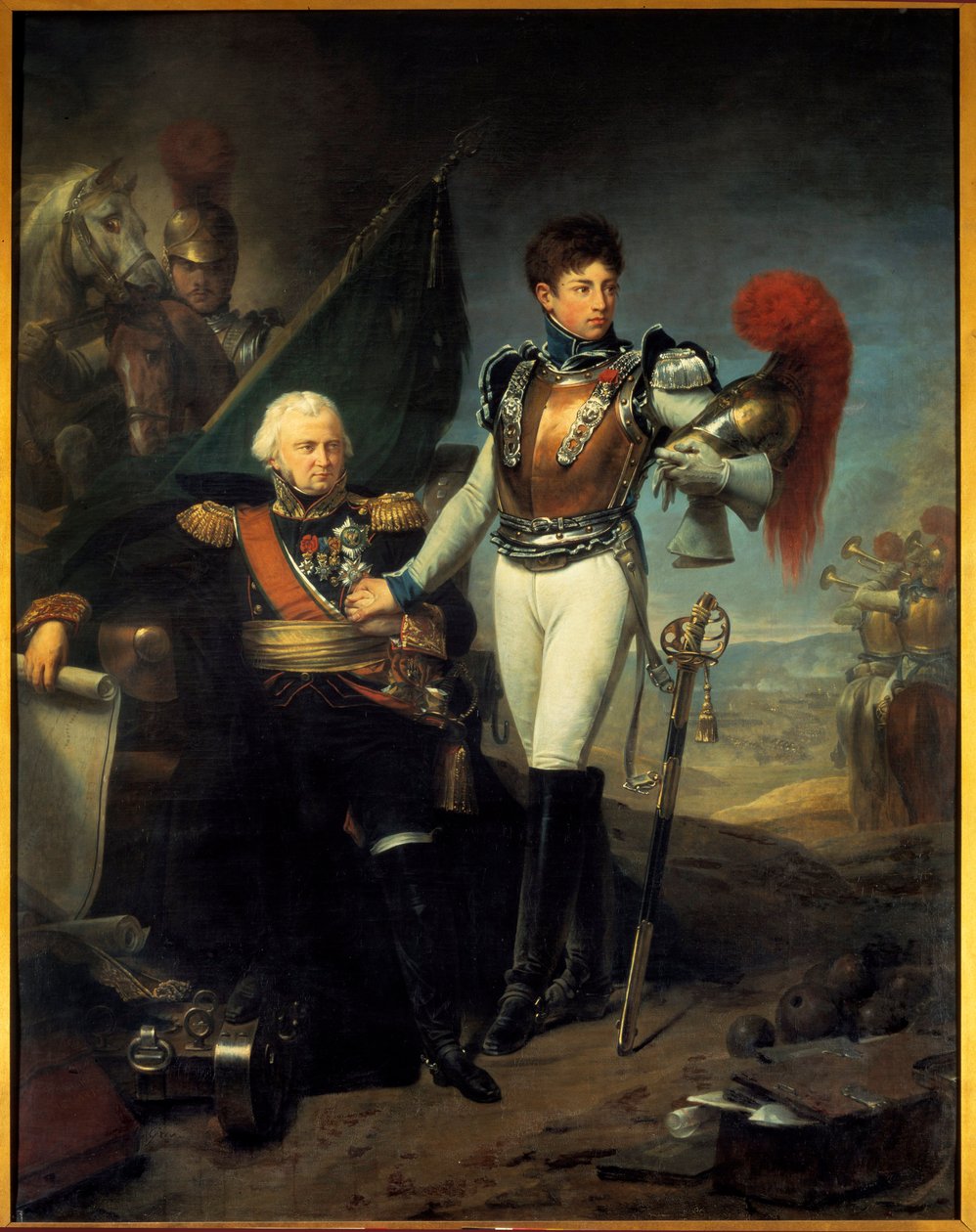 Retrato de Jean Lariboisiere (1759-1812) e de seu filho Honore na Batalha de Moskova de Baron Antoine Jean Gros