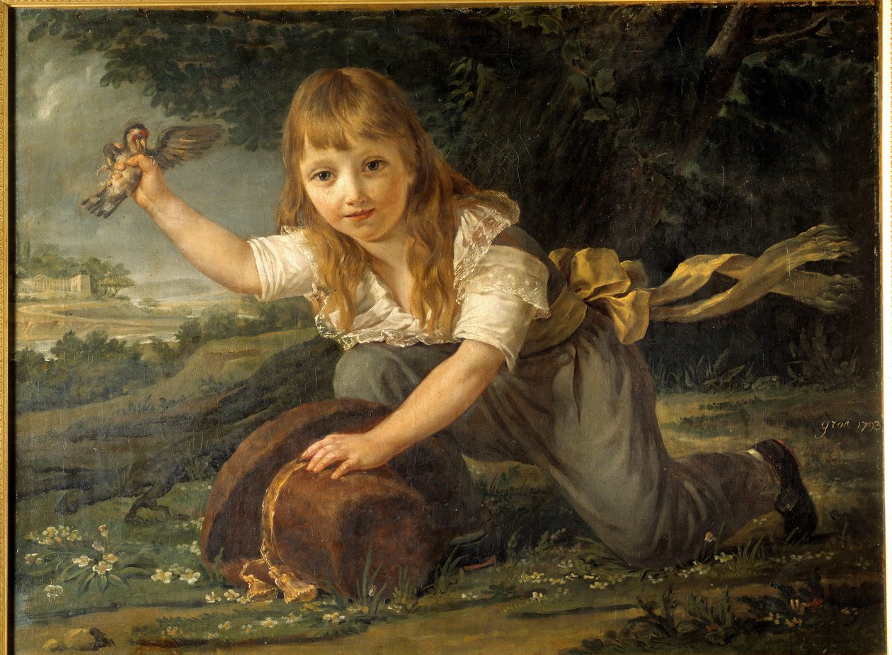 Retrato de Paulin des Hours criança, heritier de uma família rica de fabricantes e futuro prefeito de Montpellier Pintura de Antoine Jean Gros (1771-1835) 1793 Sol. 0,98x0,74 m Rennes, Musee des Beaux Arts de Baron Antoine Jean Gros