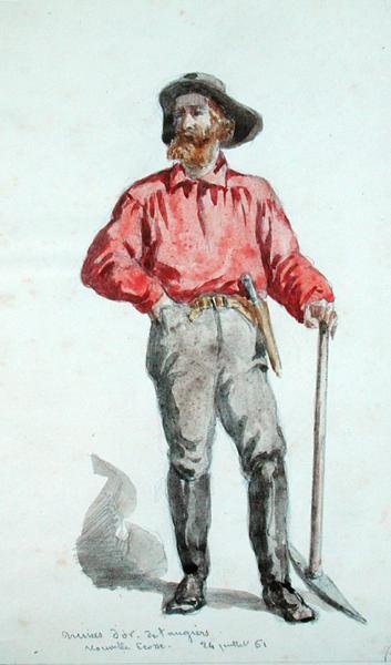 Retrato de um buscador de ouro na Nova Escócia de Maurice Sand