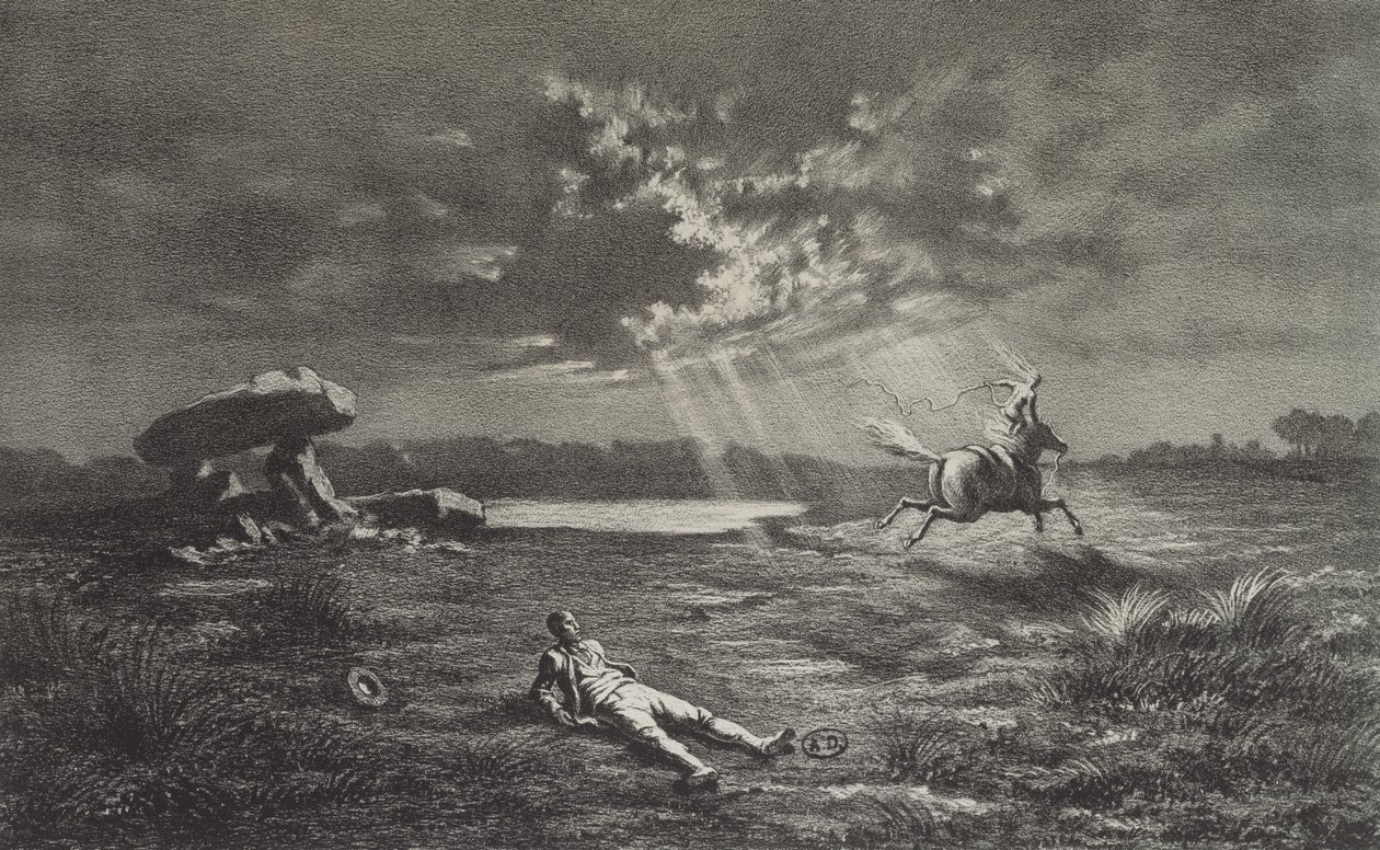 O Follet dEpnell, ilustração para Legendes Rustiques por George Sand (1804-76) 1858 de Maurice Sand