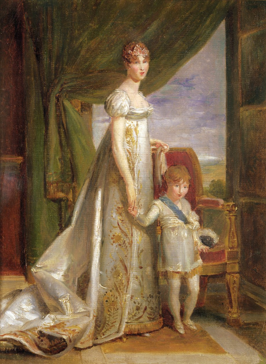 Hortense-Eugenie de Beauharnais (1783 - 1837), Rainha da Holanda e seu filho Charles Napoleon Bonaparte (1803 - 1807), 1806 de Baron François Pascal Simon Gérard